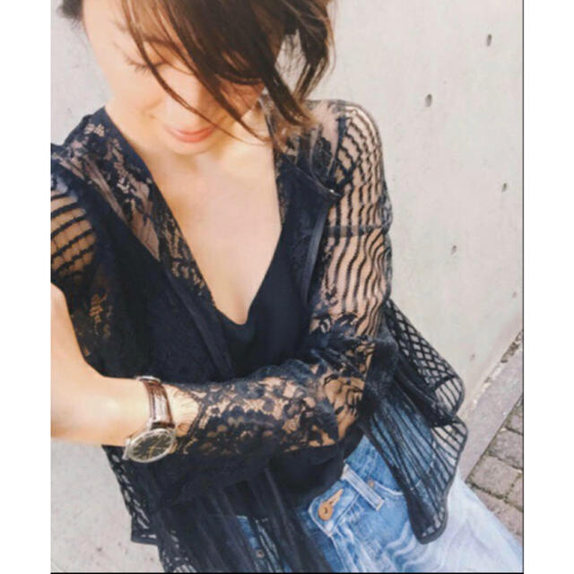 TODAYFUL - TODAYFUL総レースカーディガン黒レーストップス TODAYFUL - TODAYFUL総レースカーディガン黒レーストップス