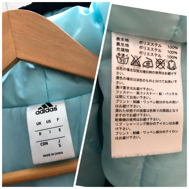 adidas(アディダス)のアディダス　ジュニア　中綿ロングコート キッズ/ベビー/マタニティのキッズ服女の子用(90cm~)(コート)の商品写真