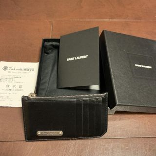 サンローラン(Saint Laurent)のサンローラン IDフラグメント ジップ ポーチ ブラック　黒　ブラック 小銭入れ(コインケース/小銭入れ)