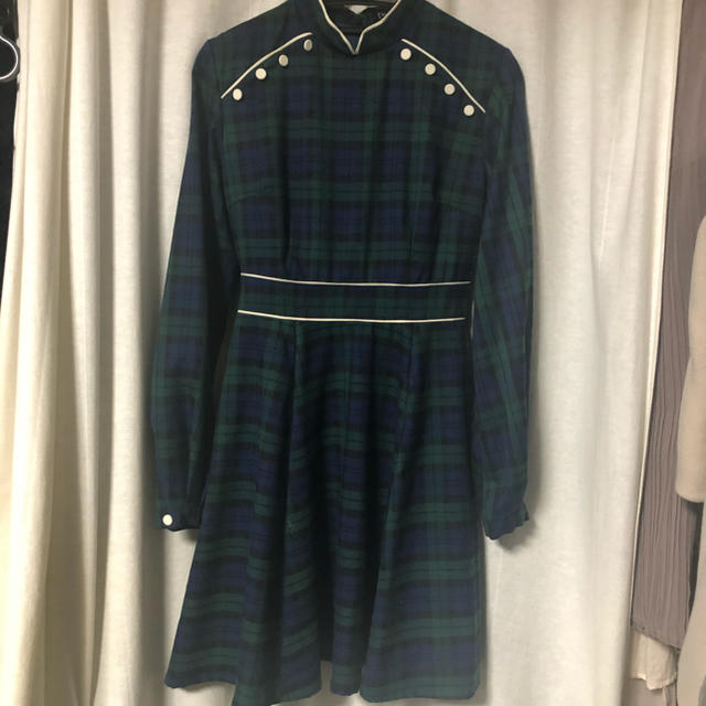 PAMEO POSE - Mandarin Dress Plaid グリーンの通販 by ame's PAMEO POSE - Mandarin Dress Plaid グリーンの通販 by ame's