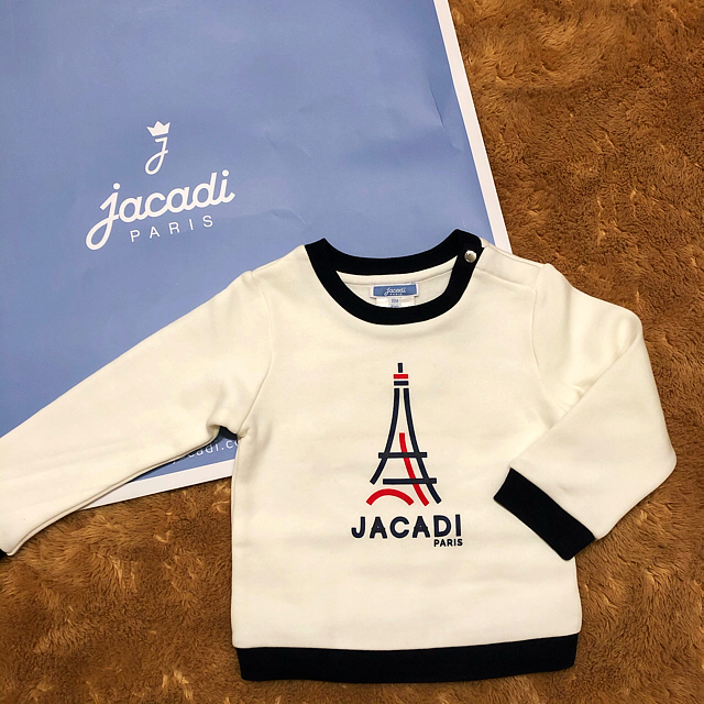 Jacadi(ジャカディ)の入荷！jacadi エッフェル塔 裏起毛トレーナー キッズ/ベビー/マタニティのベビー服(~85cm)(トレーナー)の商品写真