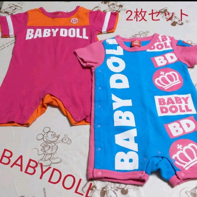 BABYDOLL(ベビードール)のBABYDOLL　ロンパース　2枚セット キッズ/ベビー/マタニティのベビー服(~85cm)(ロンパース)の商品写真