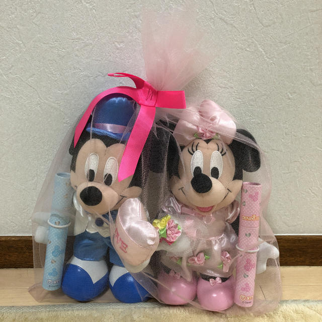 Disney(ディズニー)のディズニー　ウエディング　ミッキー　ミニー　ぬいぐるみ エンタメ/ホビーのおもちゃ/ぬいぐるみ(ぬいぐるみ)の商品写真