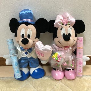 ディズニー(Disney)のディズニー　ウエディング　ミッキー　ミニー　ぬいぐるみ(ぬいぐるみ)