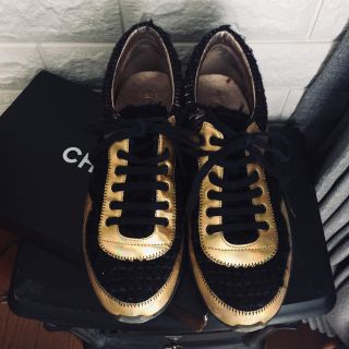 シャネル(CHANEL)のシャネル chanel 14万 スニーカー ツイード フラット シューズ(スニーカー)