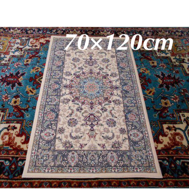 高品質ぺルシャ絨毯 シルク混 70×120cm‐134001