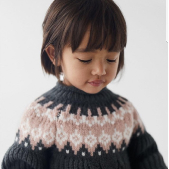 ZARA KIDS(ザラキッズ)のザラベイビー ジャガード ニット セーター キッズ/ベビー/マタニティのキッズ服女の子用(90cm~)(ニット)の商品写真