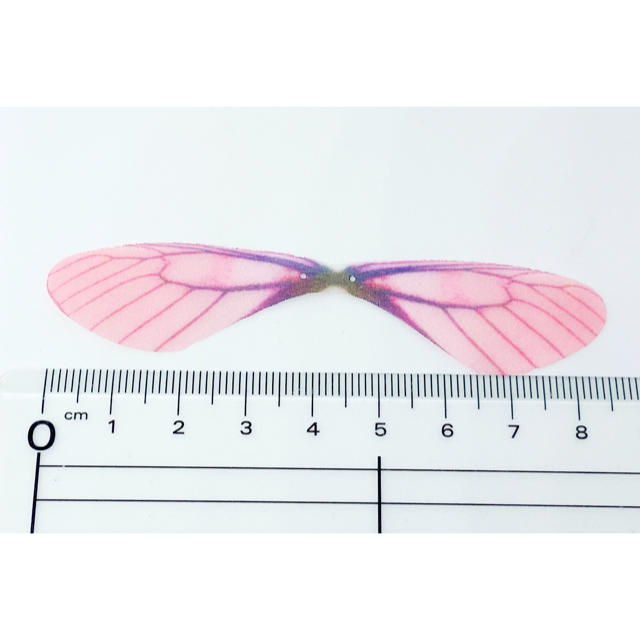 シフォンパーツ　オーガンジー　蝶の羽　ピンク　10枚入り ハンドメイドの素材/材料(各種パーツ)の商品写真