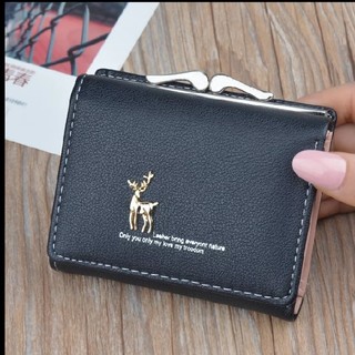 【ブラック】レディース　二つ折り財布　バンビ(財布)