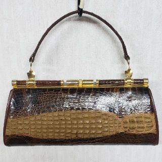 クロコダイル(Crocodile)の値下げクロコダイルハンドバック　可愛いサイズ　アンティーク(ハンドバッグ)