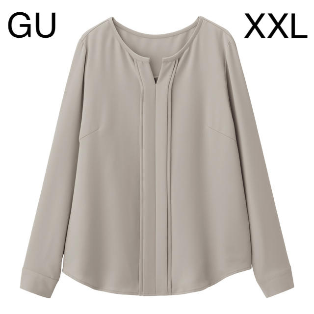 GU(ジーユー)の値下げ中 GU フロントタックブラウス GRAY XXL レディースのトップス(シャツ/ブラウス(長袖/七分))の商品写真