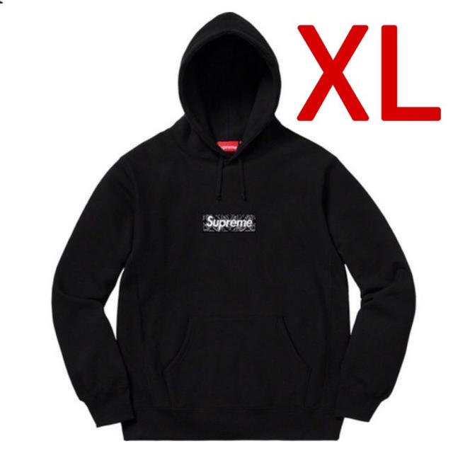 XL supreme Bandana Box Logo パーカー ブラック