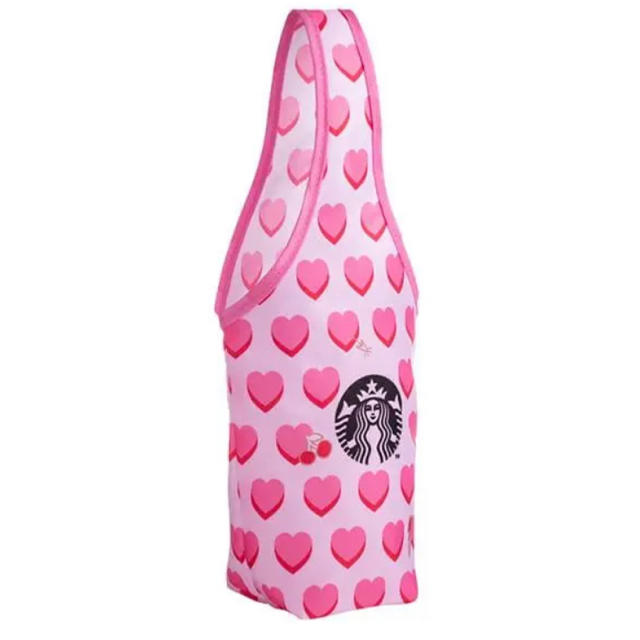 Starbucks Coffee(スターバックスコーヒー)のスターバックス ドリンクホルダー バック 台湾 ピンク バレンタイン 新品 レディースのバッグ(トートバッグ)の商品写真