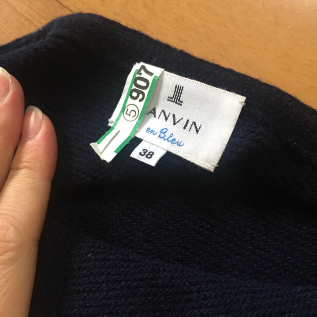 LANVIN en Bleu(ランバンオンブルー)のランバンオンブルーLANVIN en Bleu ウエストベルト　ニットワンピース レディースのワンピース(ひざ丈ワンピース)の商品写真