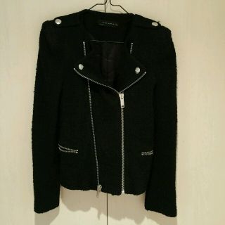 ザラ(ZARA)のZARA ツイード ライダースJK(ライダースジャケット)