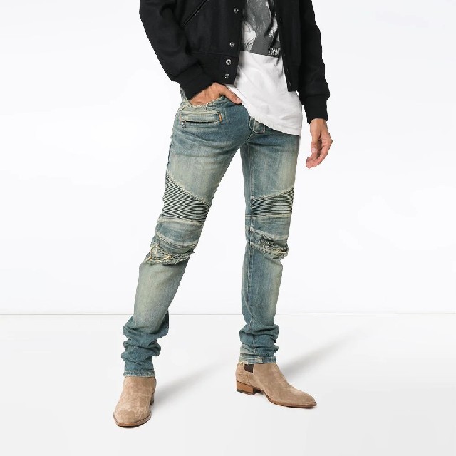 国内正規品 バルマン バイカーパンツ デニム 30 BALMAIN スキニー | フリマアプリ ラクマ