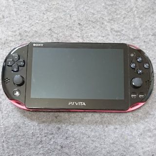 プレイステーションヴィータ(PlayStation Vita)の【動作OK画面傷あり】PS vita 2000 ブラック/ピンク(携帯用ゲーム機本体)