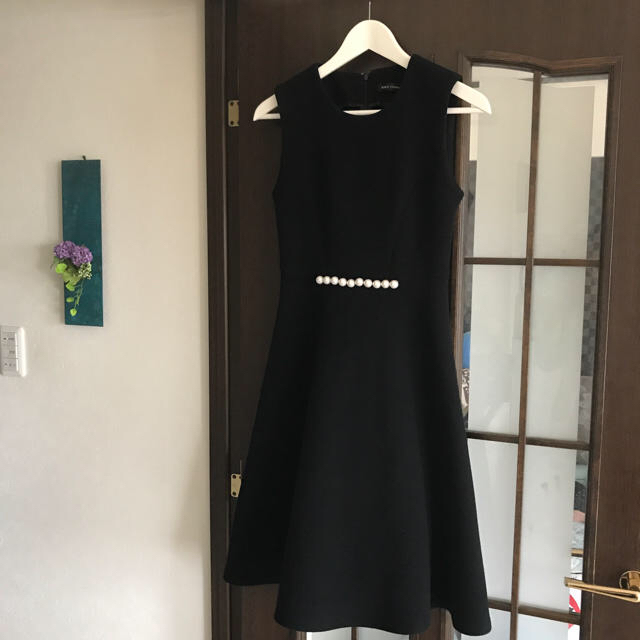 yokochan パール ワンピース38黒 - ひざ丈ワンピース