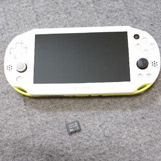 プレイステーションヴィータ(PlayStation Vita)の【画面傷なし&メモカ付】PS vita 2000 ホワイト/イエロー(携帯用ゲーム機本体)