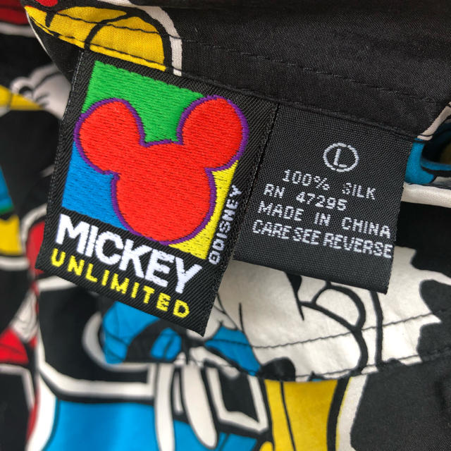 Disney mickey unlimited グーフィ 総柄シャツ シルク 2