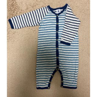 プチバトー(PETIT BATEAU)のプチバトー ボーダーロンパース 6M 67cm(ロンパース)