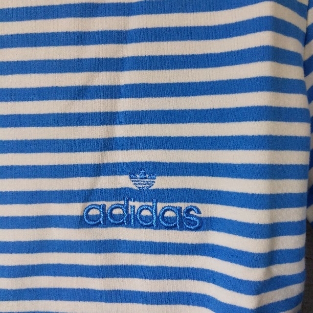 adidas(アディダス)の新品 アディダス 長袖ボーダーロンT ブルー/ホワイト レディースのトップス(Tシャツ(長袖/七分))の商品写真