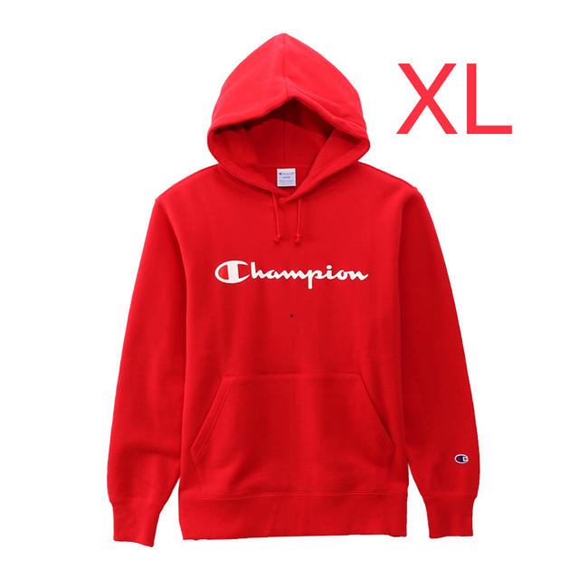 Champion(チャンピオン)の小熊様専用champion パーカー レッド ホワイト メンズのトップス(パーカー)の商品写真