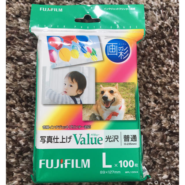 富士フイルム(フジフイルム)のFUJIFILM 写真用紙 画彩 光沢 L 100枚 WPL100VA スマホ/家電/カメラのカメラ(その他)の商品写真