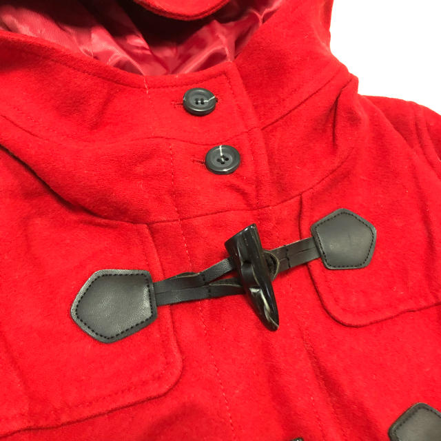 HERE'S(ヒアーズ)の赤 ダッフルコート レディースのジャケット/アウター(ダッフルコート)の商品写真