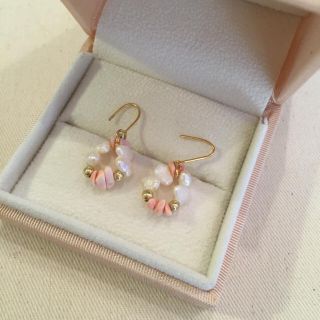 淡水パール 珊瑚♡ピアス(ピアス)