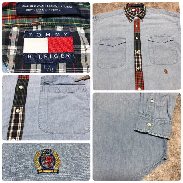 TOMMY HILFIGER(トミーヒルフィガー)の【まりあ様専用☆】トミーヒルフィガー☆オールド刺繍シャンブレーデニムシャツ メンズのトップス(シャツ)の商品写真