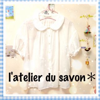 アトリエドゥサボン(l'atelier du savon)の値下げ♪ デザイン襟ブラウス＊(シャツ/ブラウス(半袖/袖なし))