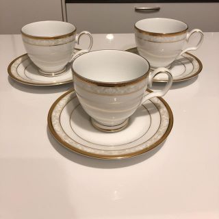 ノリタケ(Noritake)のノリタケ ハンプシャーゴールドカップ&ソーサ3客セット(食器)