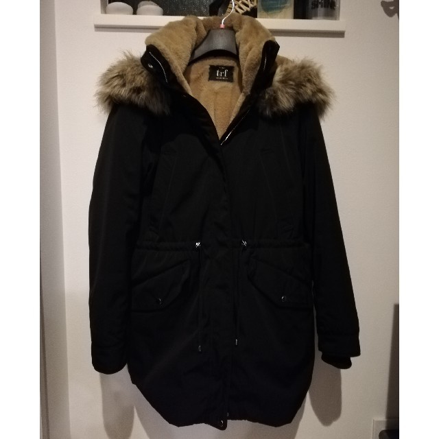 ZARA(ザラ)のモッズコート　黒 レディースのジャケット/アウター(モッズコート)の商品写真