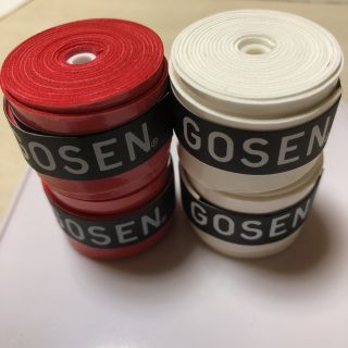 ゴーセン(GOSEN)のGOSENグリップテープ 白2個と赤2個 計4個(バドミントン)