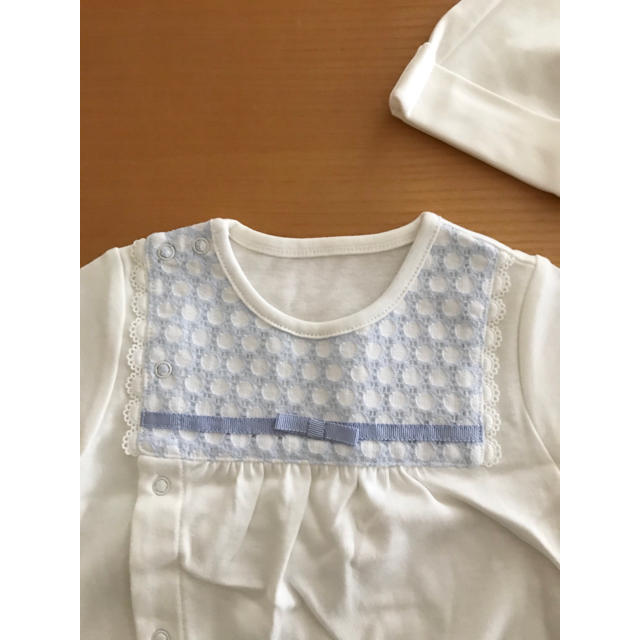 PETIT BATEAU(プチバトー)の【未使用】KISETTE キセット サークルレース女児兼用ドレス キッズ/ベビー/マタニティのベビー服(~85cm)(カバーオール)の商品写真