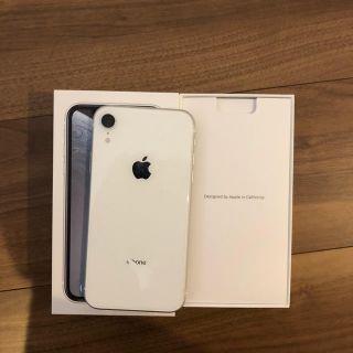 アイフォーン(iPhone)のiPhone XR 64G ホワイト simロック解除済(スマートフォン本体)