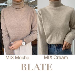 未使用♢BLATE ウールタートルネック♢Mix Cream(ニット/セーター)