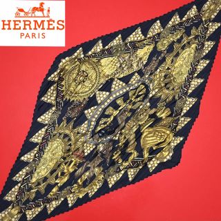 エルメス(Hermes)のエルメス スカーフ HERMES カレプリセ 美品 カレ90 プリーツ 大判(バンダナ/スカーフ)