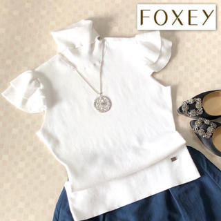 フォクシー(FOXEY)の本日限定お値下げ‼️お袖フリルが可愛い❣️フォクシー　タートル  40(ニット/セーター)