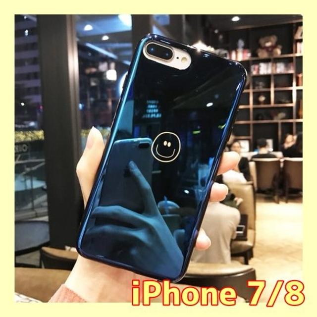 【iPhone 7/8／ブルースマイリー】iPhoneケース ニコちゃん スマホ/家電/カメラのスマホアクセサリー(iPhoneケース)の商品写真