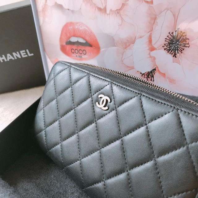 ★CHANEL シャネル 財布 ラムスキン マトラッセ ラウンドファスナー ★