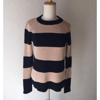 ザラ(ZARA)の美品ワイドボーダーざっくりニット(ニット/セーター)