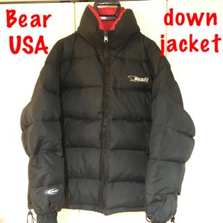 Bear　USA 　リバーシブルダウンジャケット　グリーン×ワインレッド