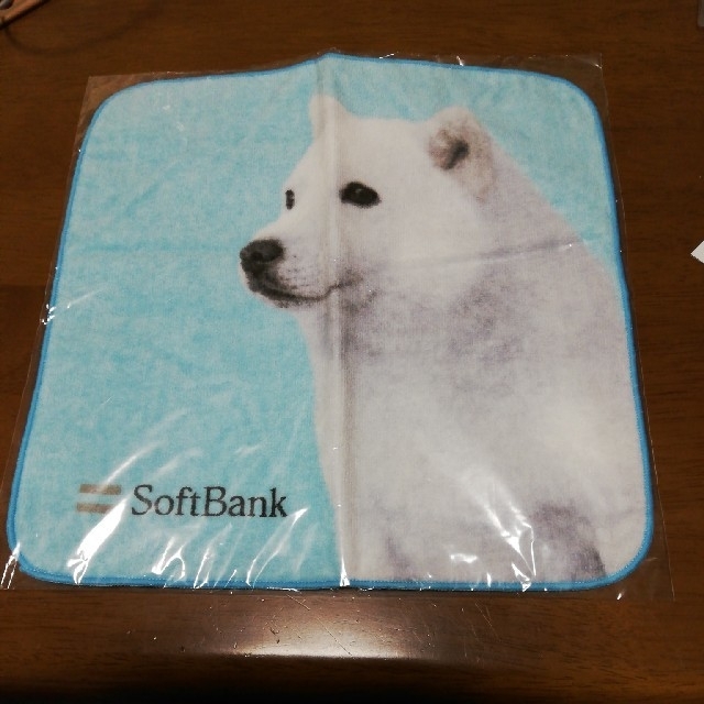 Softbank(ソフトバンク)のソフトバンクお父さん犬　ハンドタオル　一枚 エンタメ/ホビーのコレクション(ノベルティグッズ)の商品写真