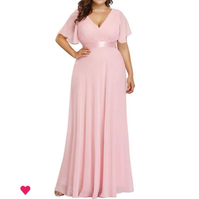 ロングドレス　ピンク　レディース　4XL レディースのフォーマル/ドレス(ロングドレス)の商品写真