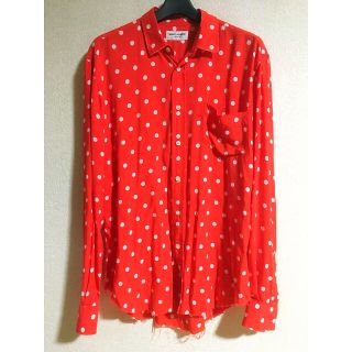 サンローラン パリ 16ss ポルカ ドット シャツ 38-