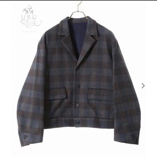 WOOL CHECK SHORT JACKET  URU(テーラードジャケット)