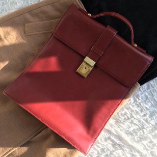 カルティエ(Cartier)のWAKO ハンドバッグ レザー 赤茶 ヴィンテージ 可愛い(ハンドバッグ)