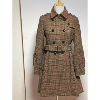 バーバリーブルーレーベル(BURBERRY BLUE LABEL)のクリーニング済み！レア！　バーバリーブルーレーベル　コート　ブラウンチェック(ロングコート)